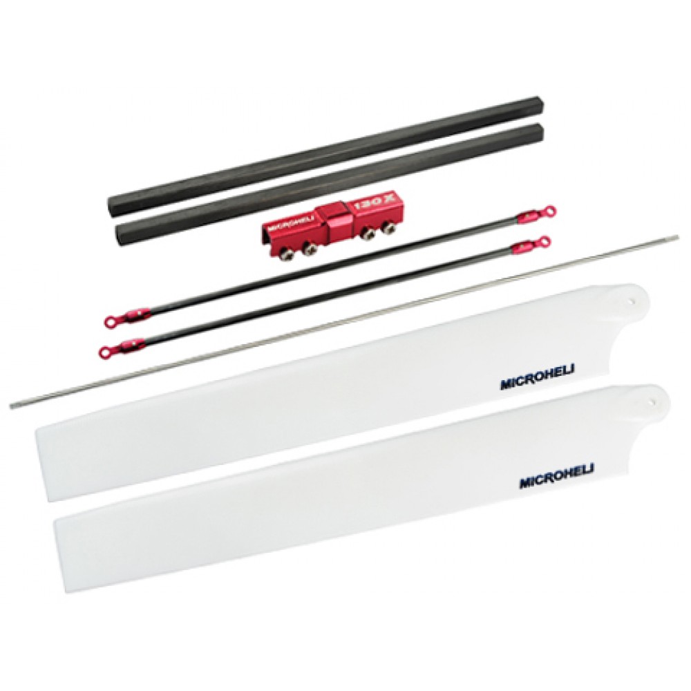 Carbon Tail Boom w/ 150mm Main Blade Combo (RED) - BLADE 130X