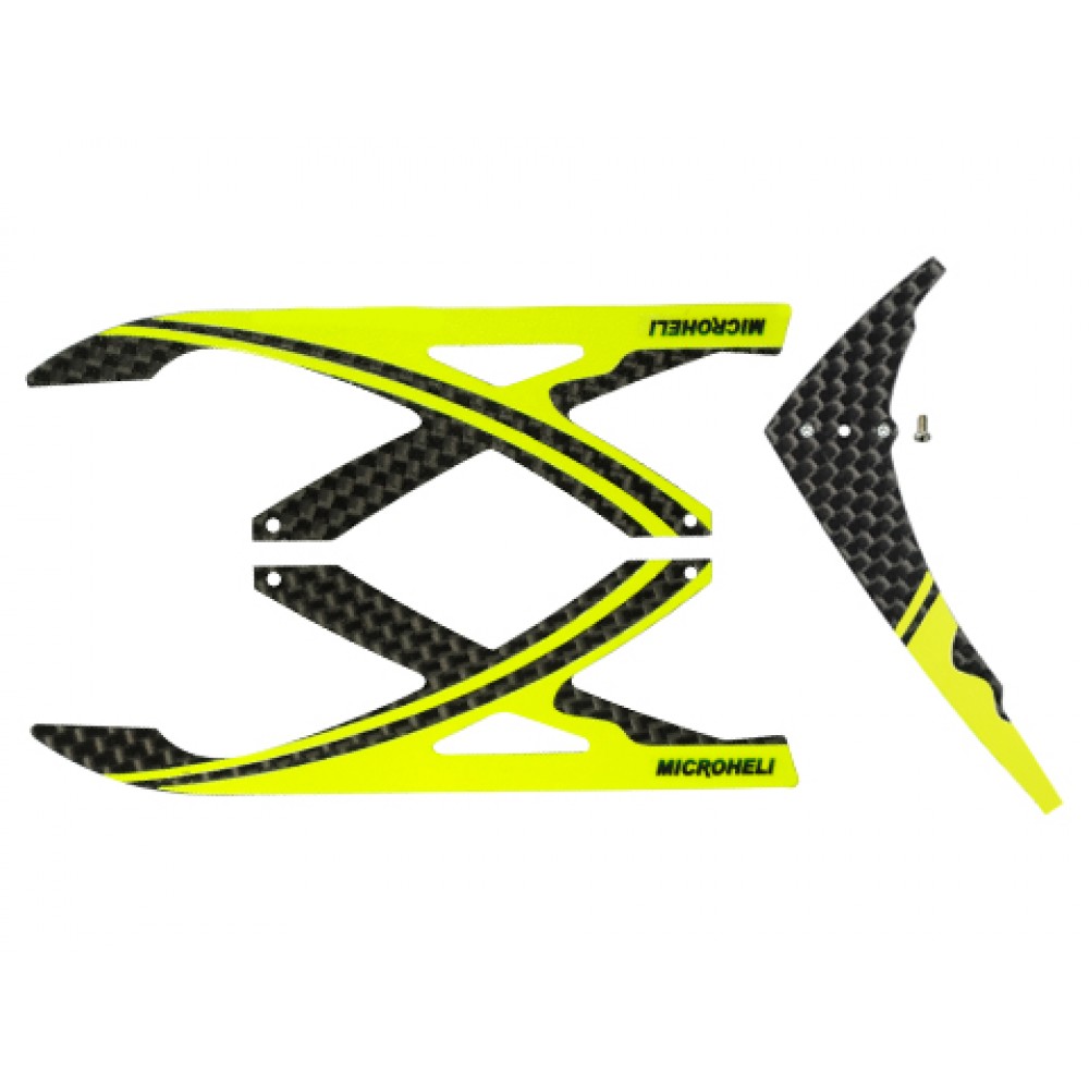 Carbon Fiber Landing Skids "X" w/ Vertical Fin (Y) - BLADE 130X