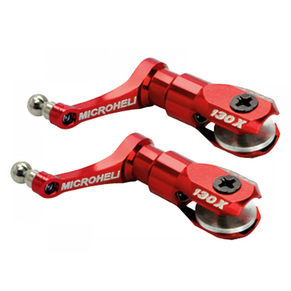 Main Blade Grip w/ Triple Bearing/Titanium Ball (RED) - BLADE 130X