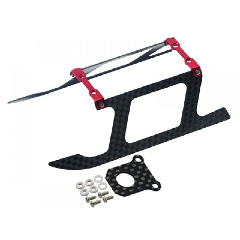 Aluminum/Carbon Fiber Landing Gear "D" Style (RED) - BLADE 130X