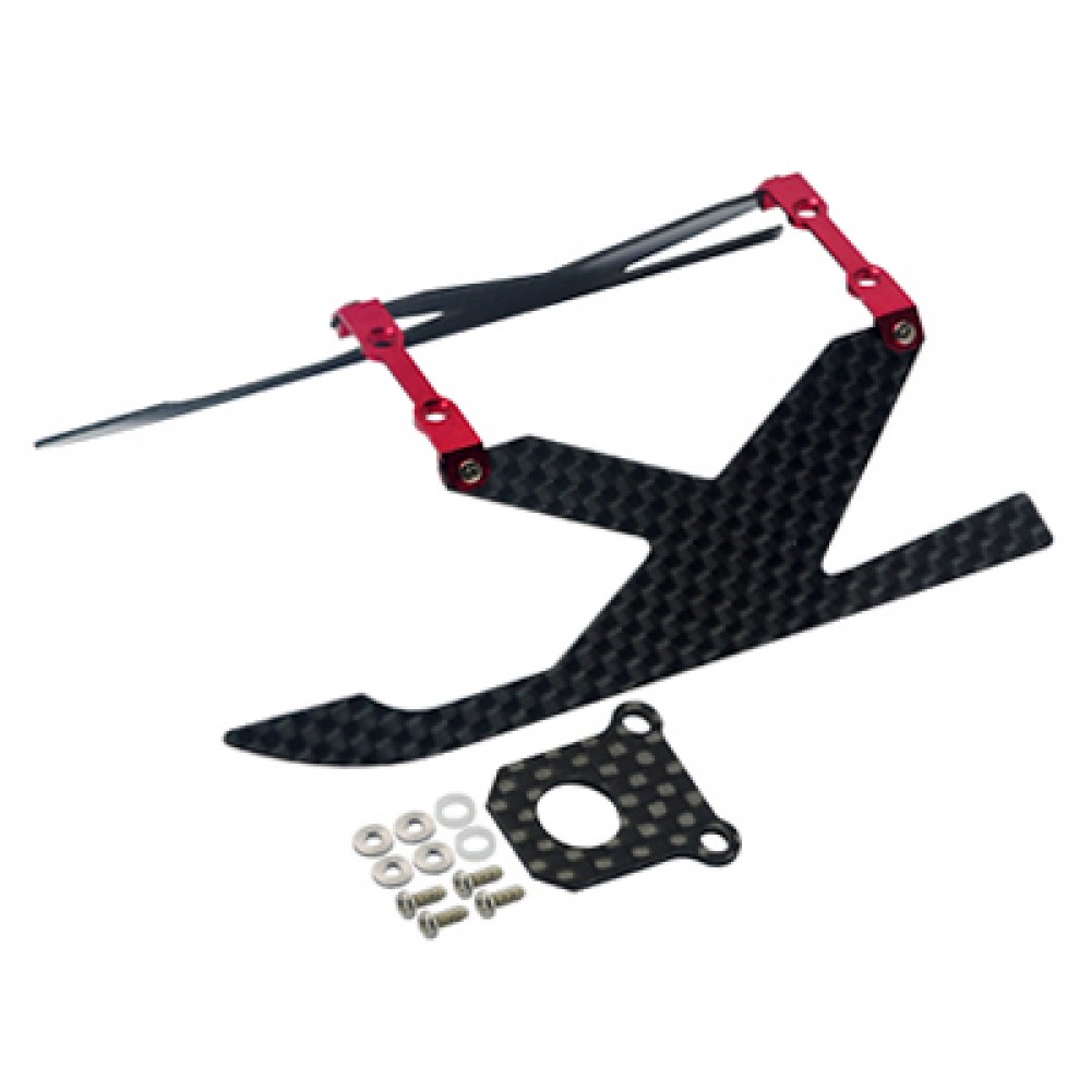 Aluminum/Carbon Fiber Landing Gear "Y" Style (RED) - BLADE 130X