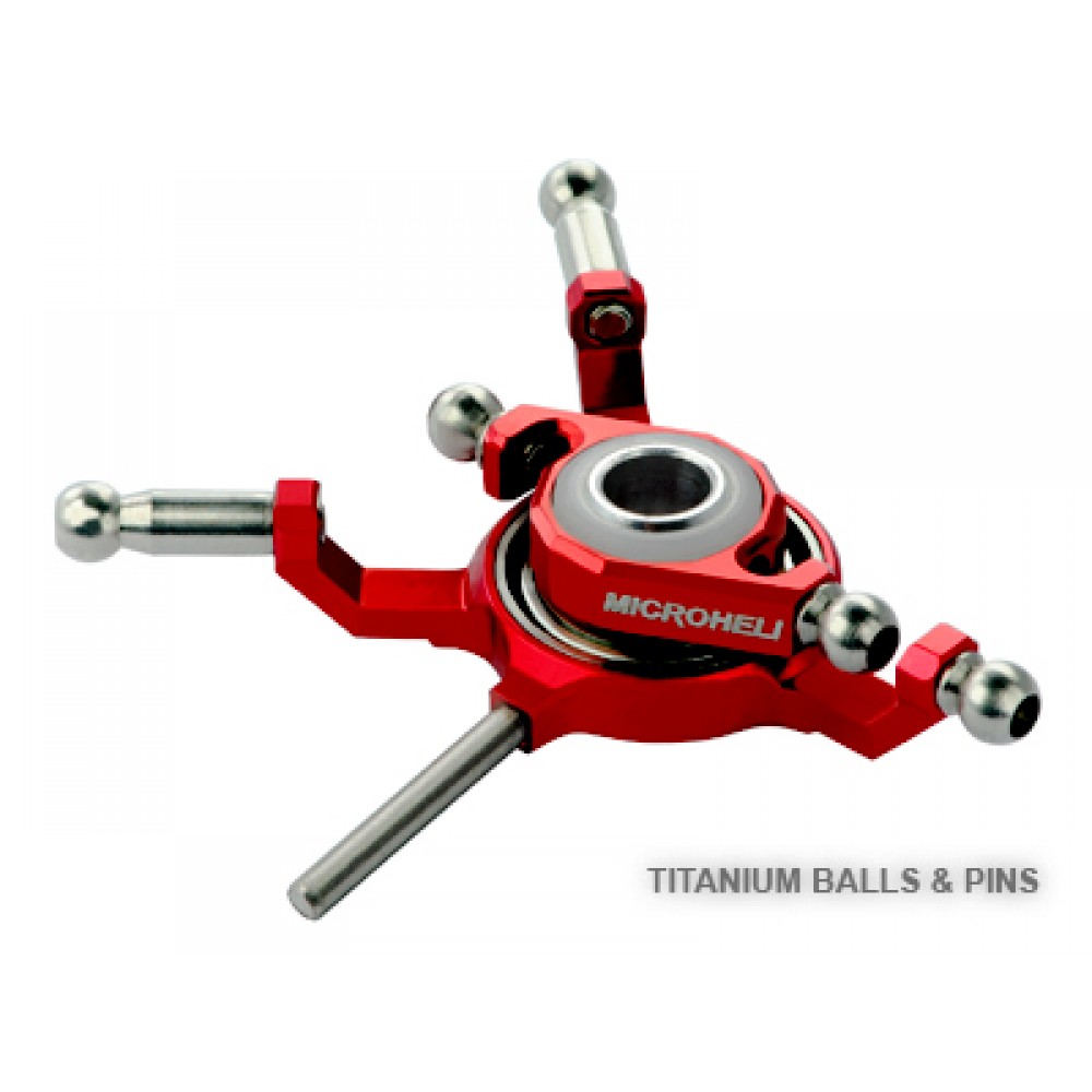 Precision CNC Titanium Swashplate (RED) - BLADE 130X