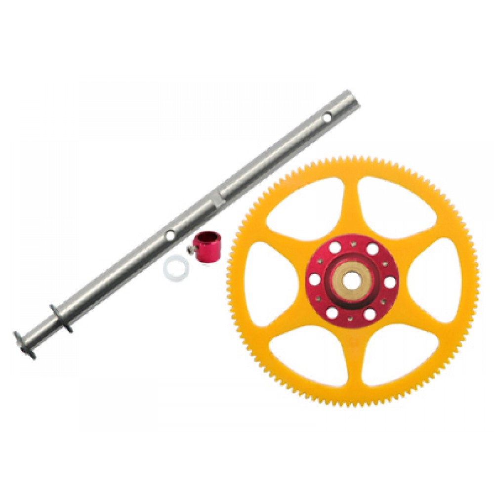 Delrin Main Gear w/ Auto-Rotation Hub set (RED) - BLADE 130X