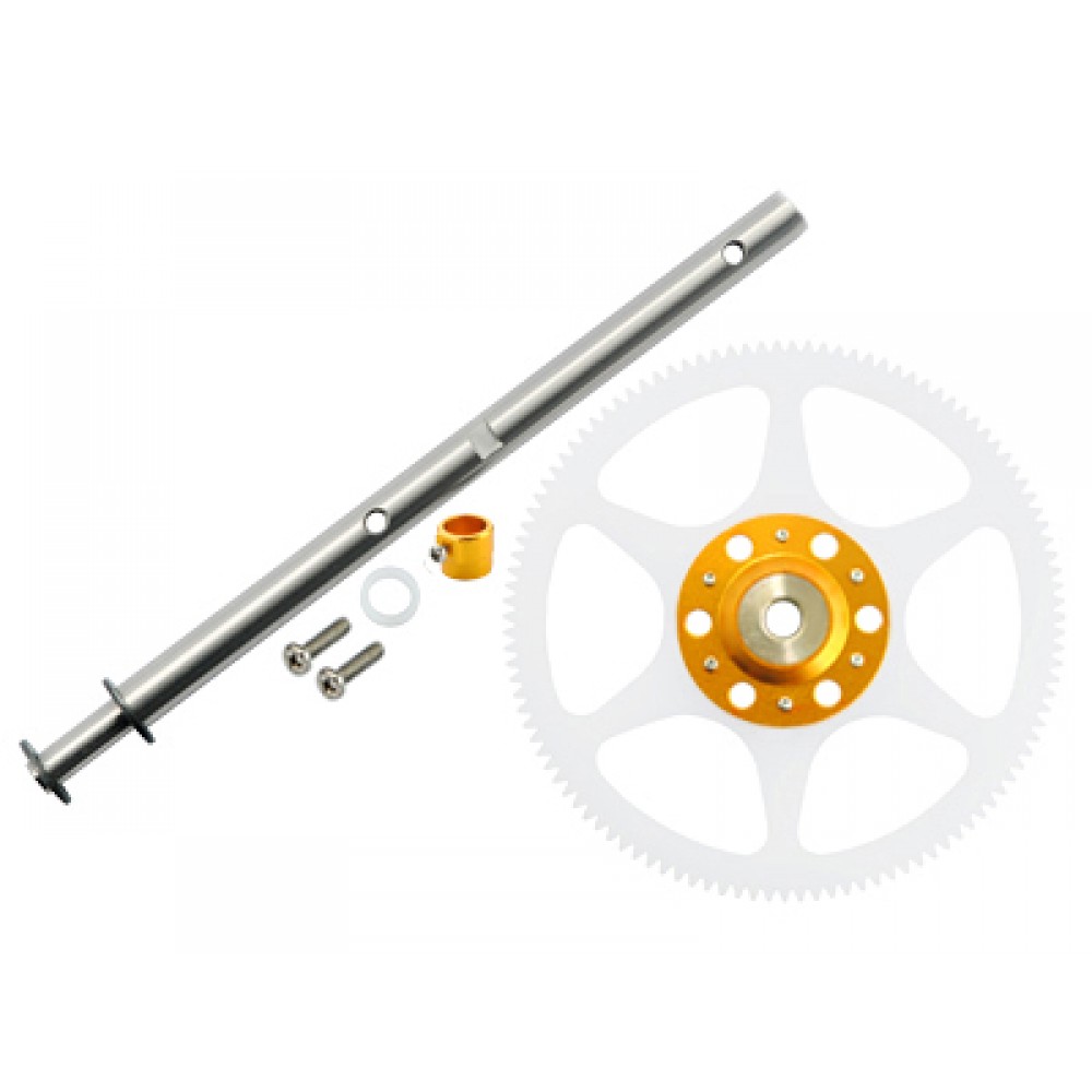 CNC Delrin Main Gear w/ Auto-Rotation Hub set (GOLD) - BLADE 130X