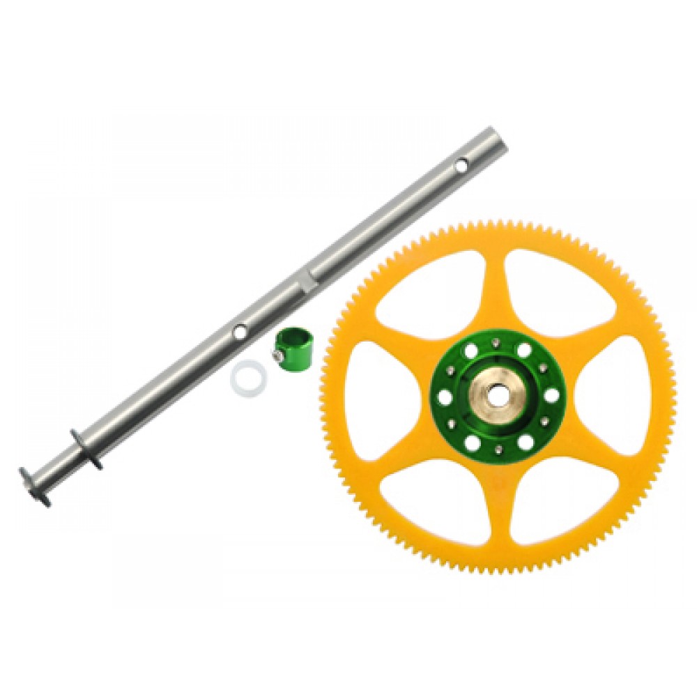 Delrin Main Gear w/ Auto-Rotation Hub set (GREEN) - BLADE 130X
