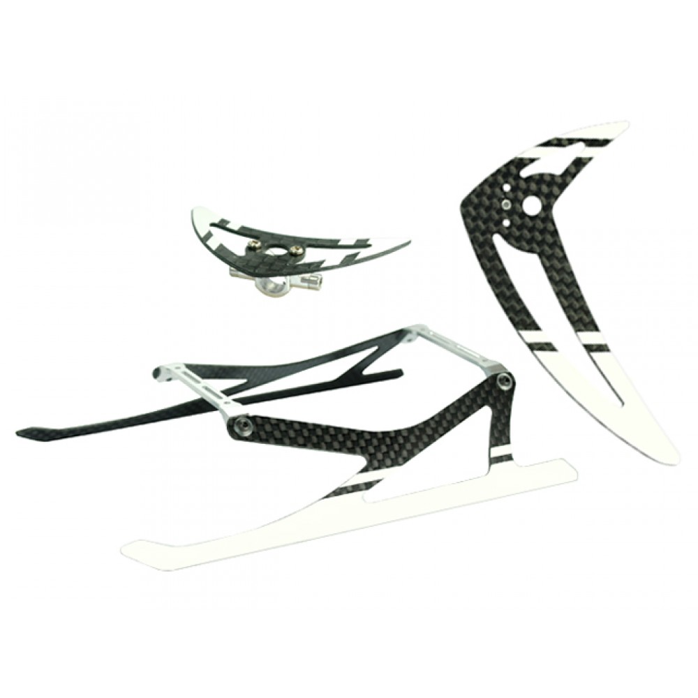 Aluminum/Carbon Fiber Landing Gear w/ Fins (WHITE) - BLADE 200 SRX Aluminum/Carbon Fiber Landing Gear w/ Fins (WHITE) - BLADE 200 SRX