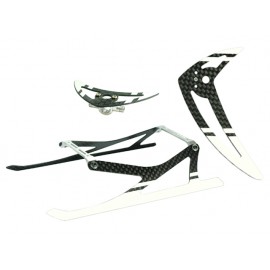 Aluminum/Carbon Fiber Landing Gear w/ Fins (WHITE) - BLADE 200 SRX