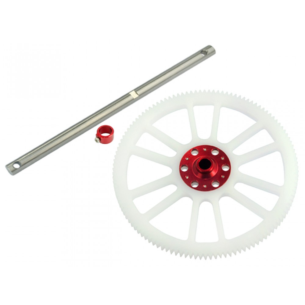 CNC Delrin Main Gear w/ Titanium Shaft (RED) - BLADE 200 SRX/ 200 S CNC Delrin Main Gear w/ Titanium Shaft (RED) - BLADE 200 SRX/ 200 S