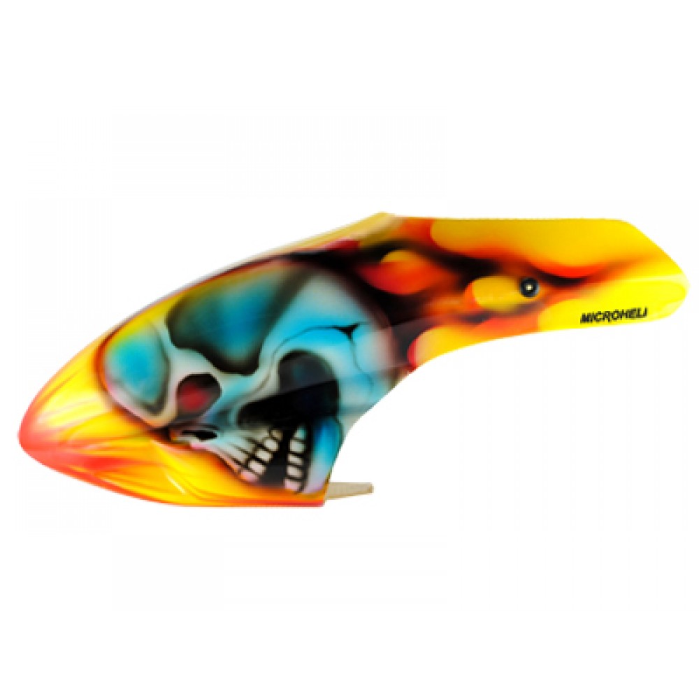 Airbrush Fiberglass Blue Skull Canopy - BLADE 300X