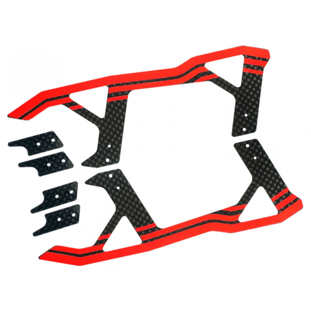 Carbon Fiber Landing Skids (RED) (for MH Landing Gear series Blade 250 CFX/ 270 CFX/ 300 CFX)