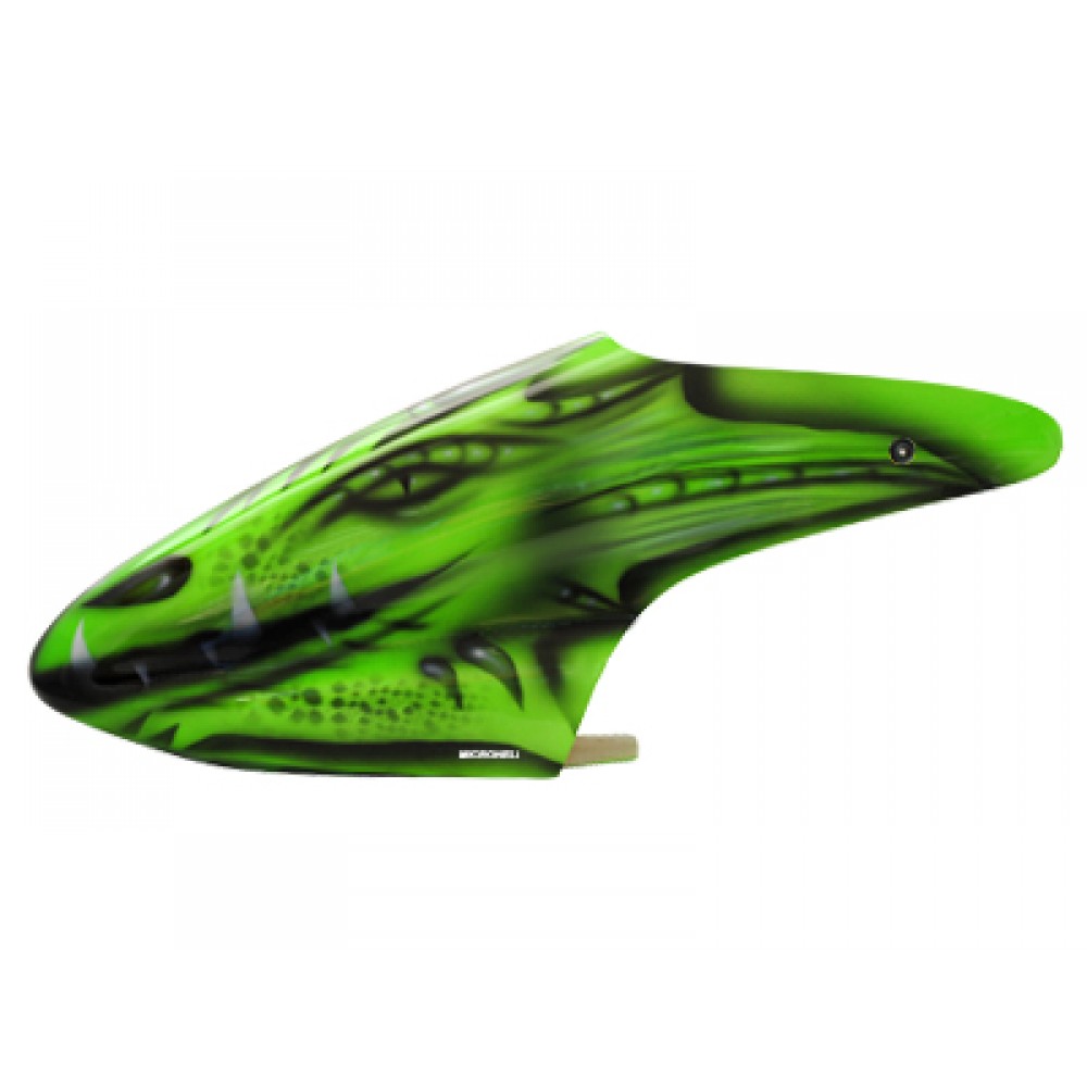 Airbrush Fiberglass Green Dragon Canopy - BLADE 450X/3D Airbrush Fiberglass Green Dragon Canopy - BLADE 450X/3D