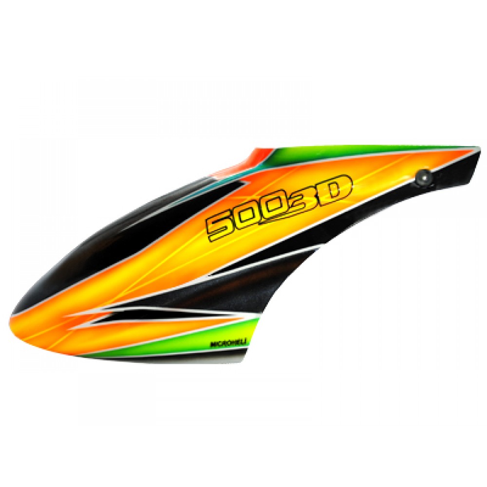 Airbrush Fiberglass Black Fire Canopy - BLADE 500X/3D