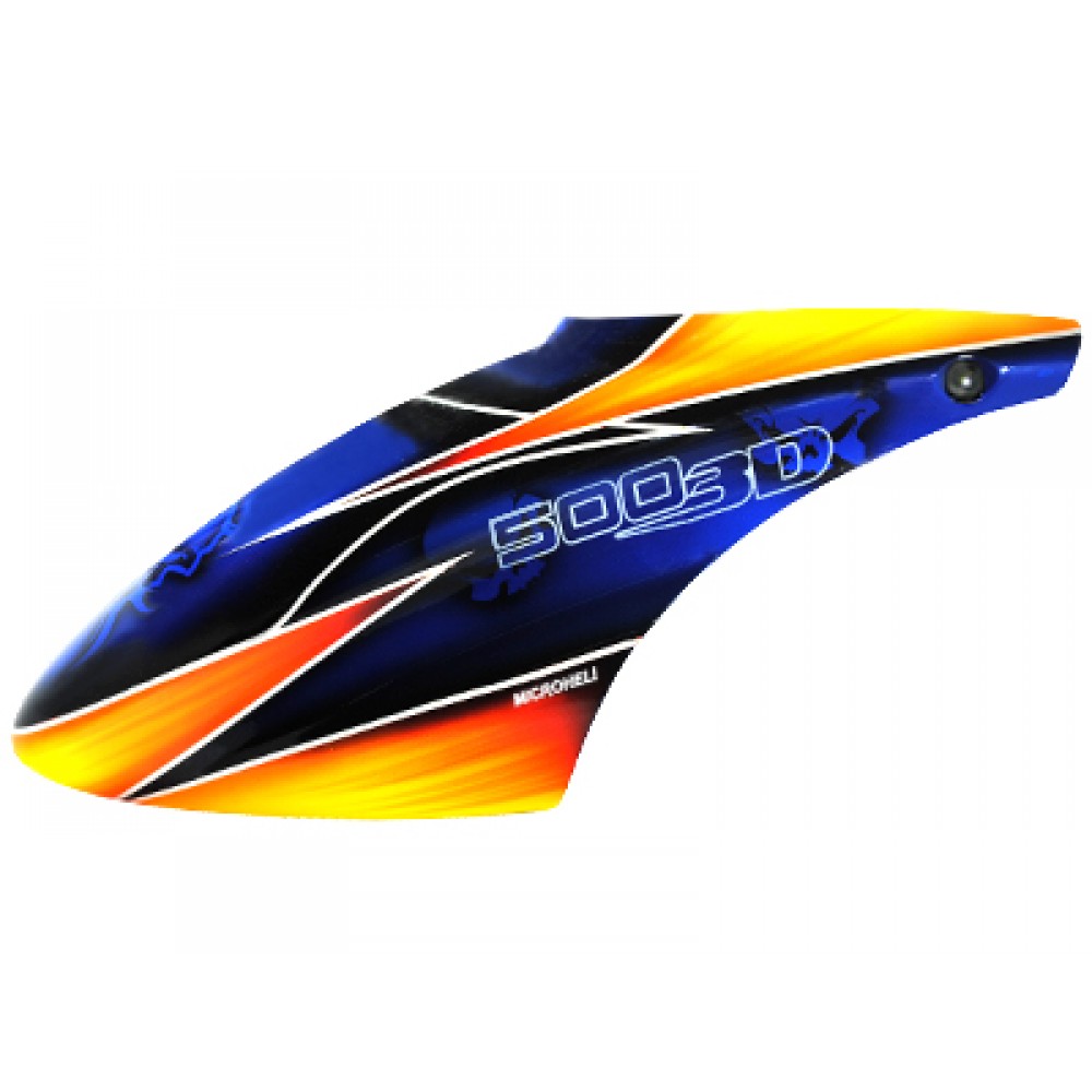 Airbrush Fiberglass Blue Skull Canopy - BLADE 500X/3D