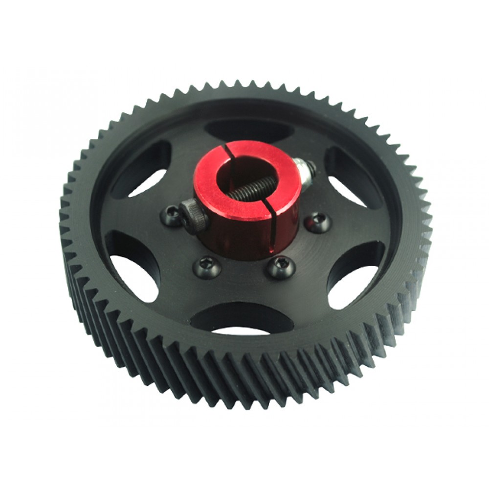 CNC Delrin Main Gear 68T 1M w/ Aluminum Hub (RED) - GOBLIN 700 CNC Delrin Main Gear 68T 1M w/ Aluminum Hub (RED) - GOBLIN 700