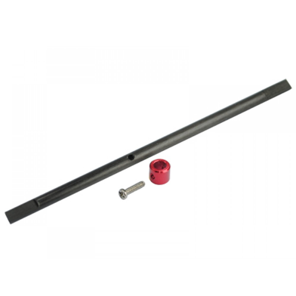 CNC Solid Carbon Main Shaft/Collar set (RED) - BLADE NANO CPX / CPS / S2 / S3
