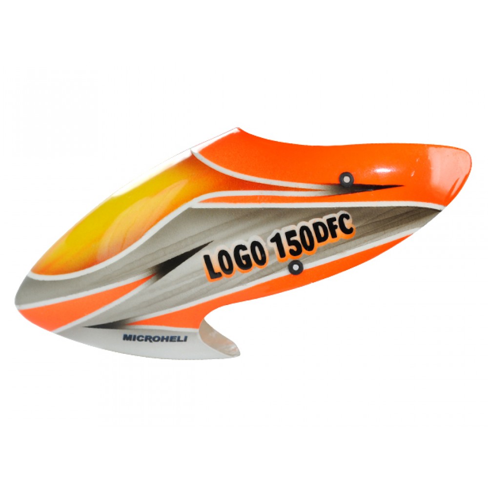 Airbrush Fiberglass Orange Tornado LOGO Canopy - T-REX 150 DFC Airbrush Fiberglass Orange Tornado LOGO Canopy - T-REX 150 DFC