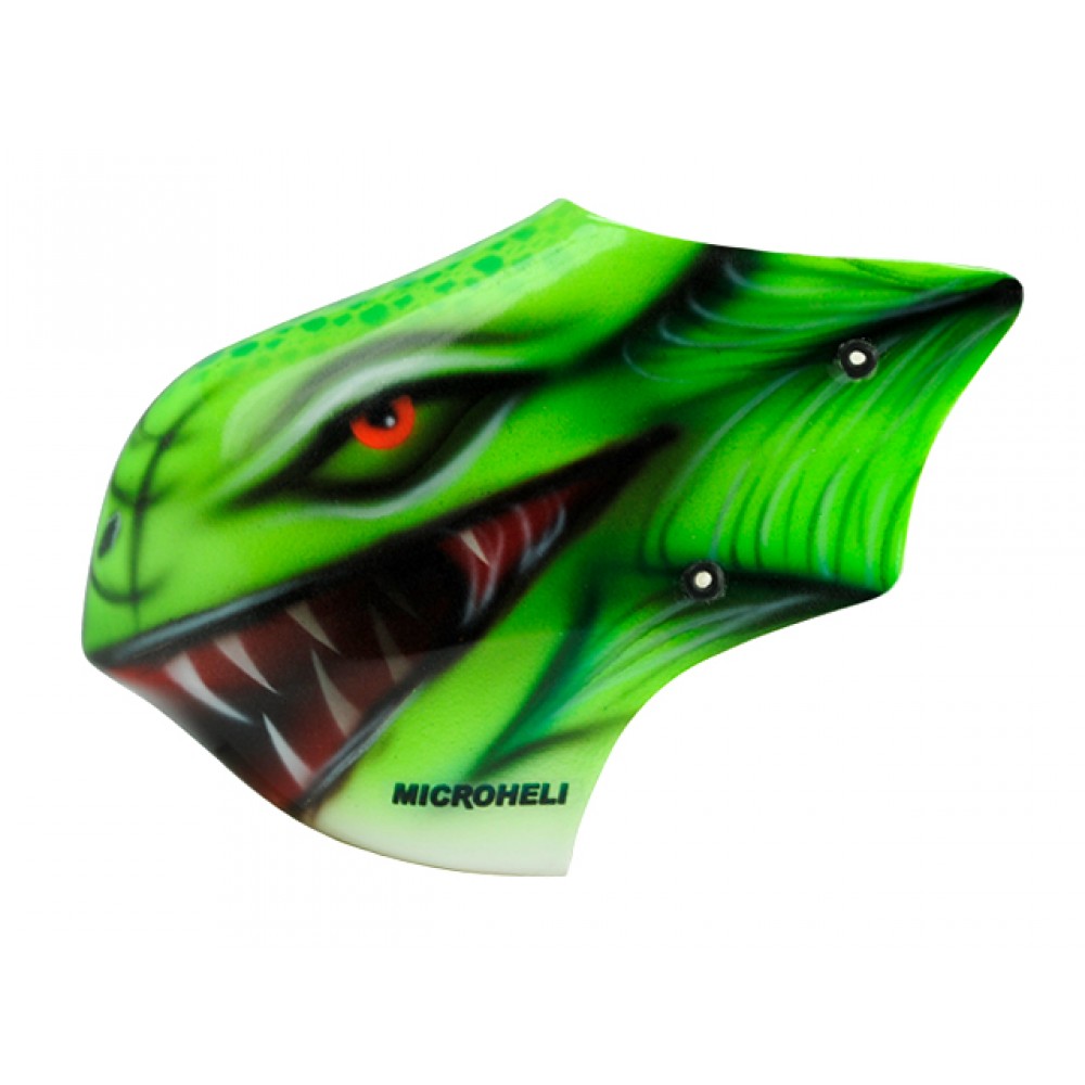 Airbrush Fiberglass Green Dinosaur Canopy - T-REX 150 DFC Airbrush Fiberglass Green Dinosaur Canopy - T-REX 150 DFC