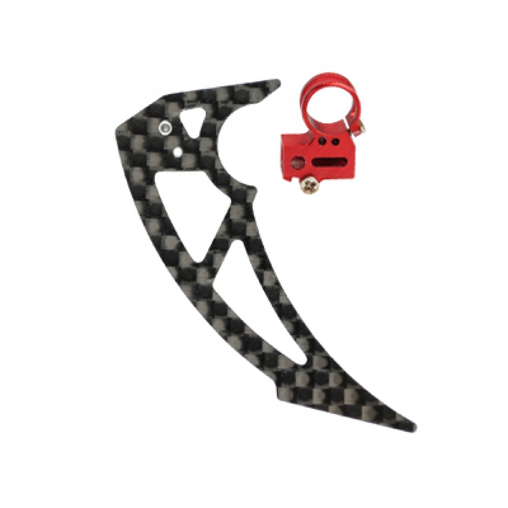 Aluminum Tail Motor Mount w/ Vertical Fin set (RED) - T-REX 150 DFC Aluminum Tail Motor Mount w/ Vertical Fin set (RED) - T-REX 150 DFC