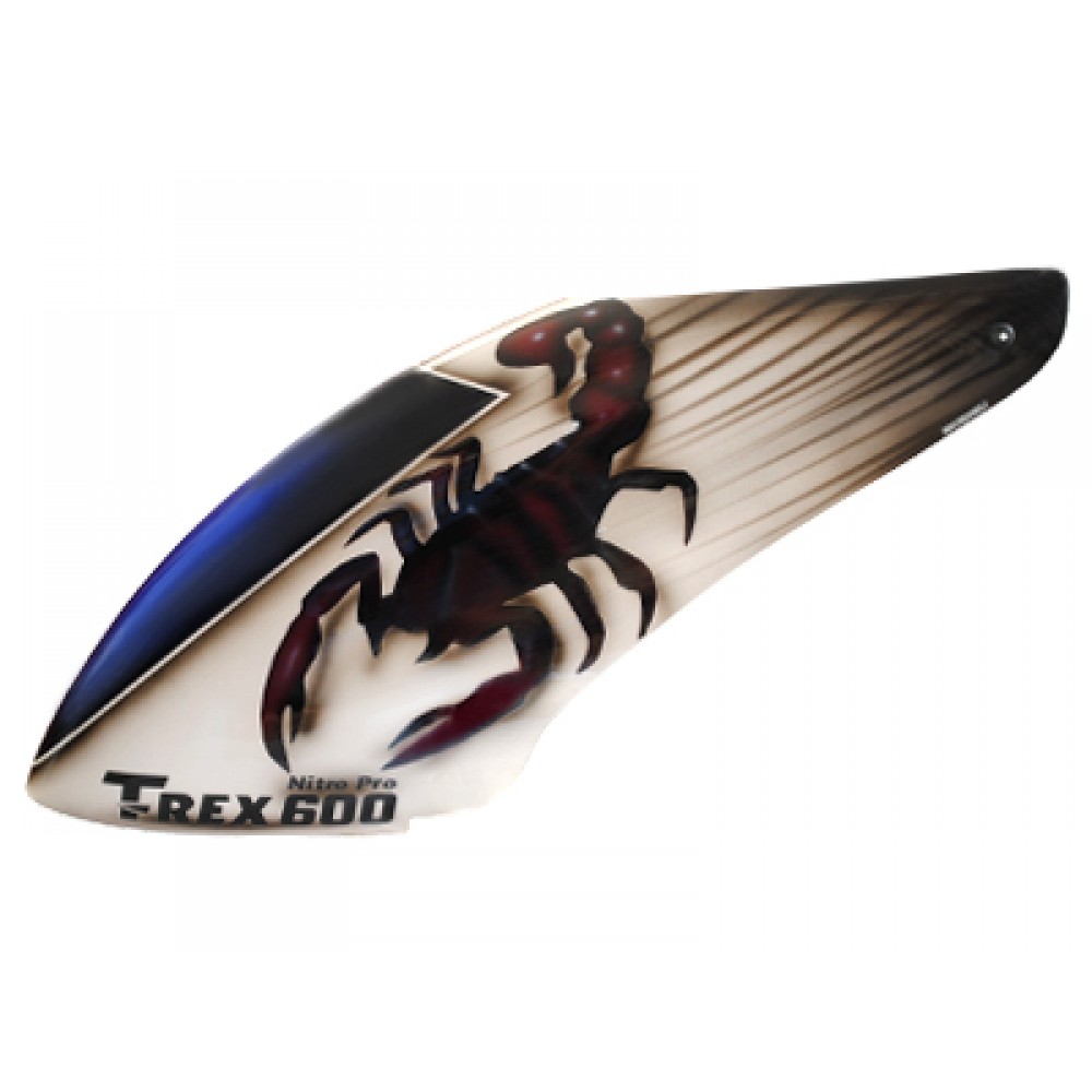 Airbrush Fiberglass Red Scorpion Canopy - T-REX 600N Airbrush Fiberglass Red Scorpion Canopy - T-REX 600N