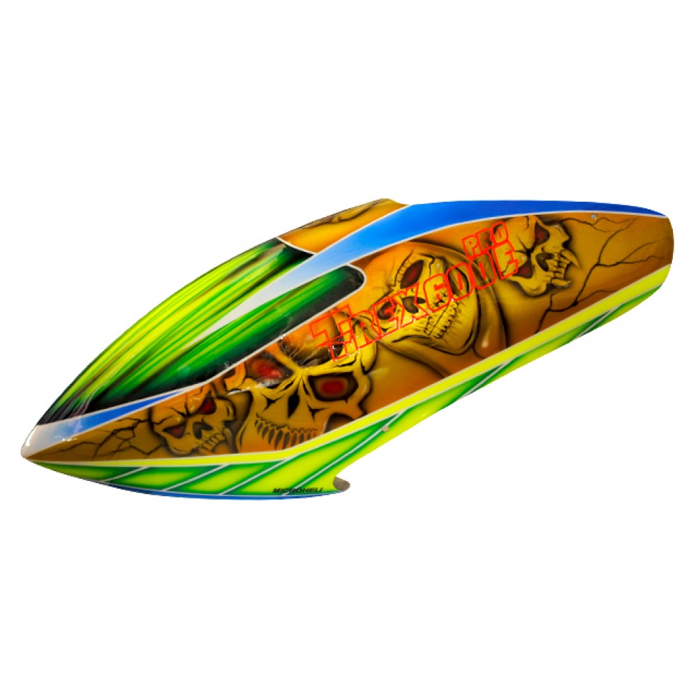 Airbrush Fiberglass Gold Skull Canopy - T-REX 600E PRO Airbrush Fiberglass Gold Skull Canopy - T-REX 600E PRO