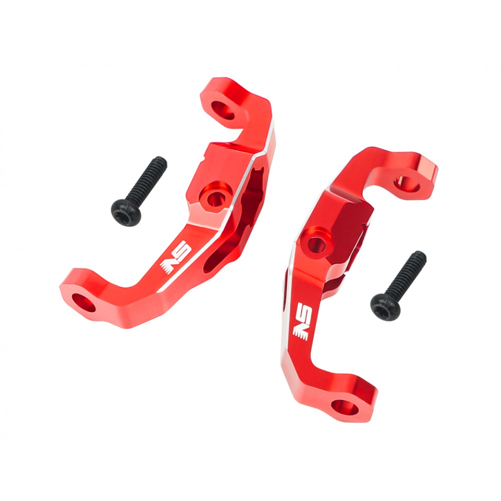 CNC 7075 Aluminum C-Hub Carrier Set (RED) - FMS FCX24