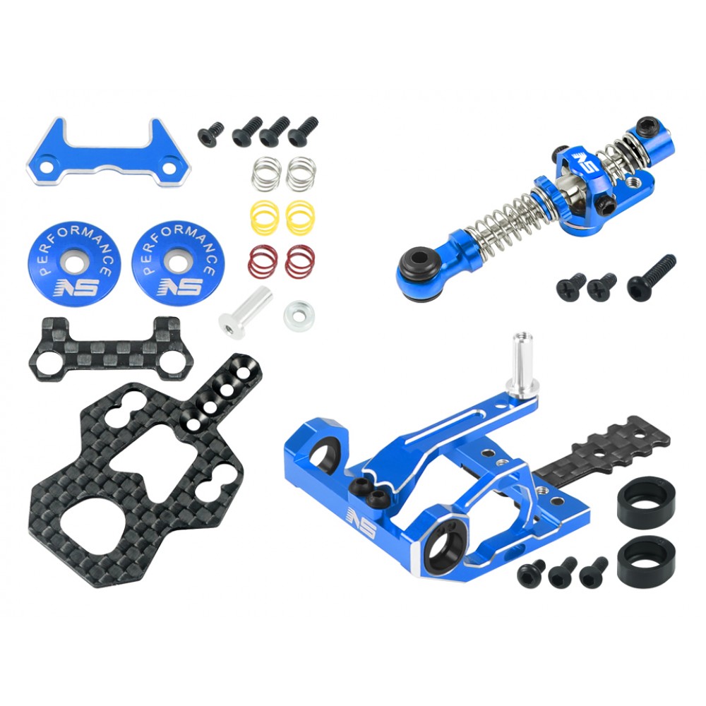 Round Motor Mount w/ Disk Damper Center Shock Package (BLUE 