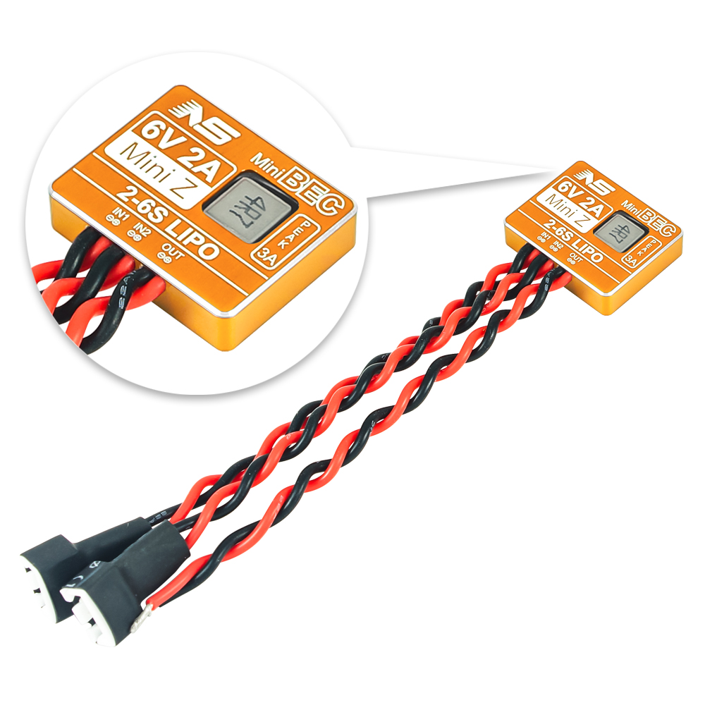 CNC Aluminum Super mini 2-6S Lipo 6V 2A BEC Voltage Regulator (GOLD) - Kyosho Mini-Z