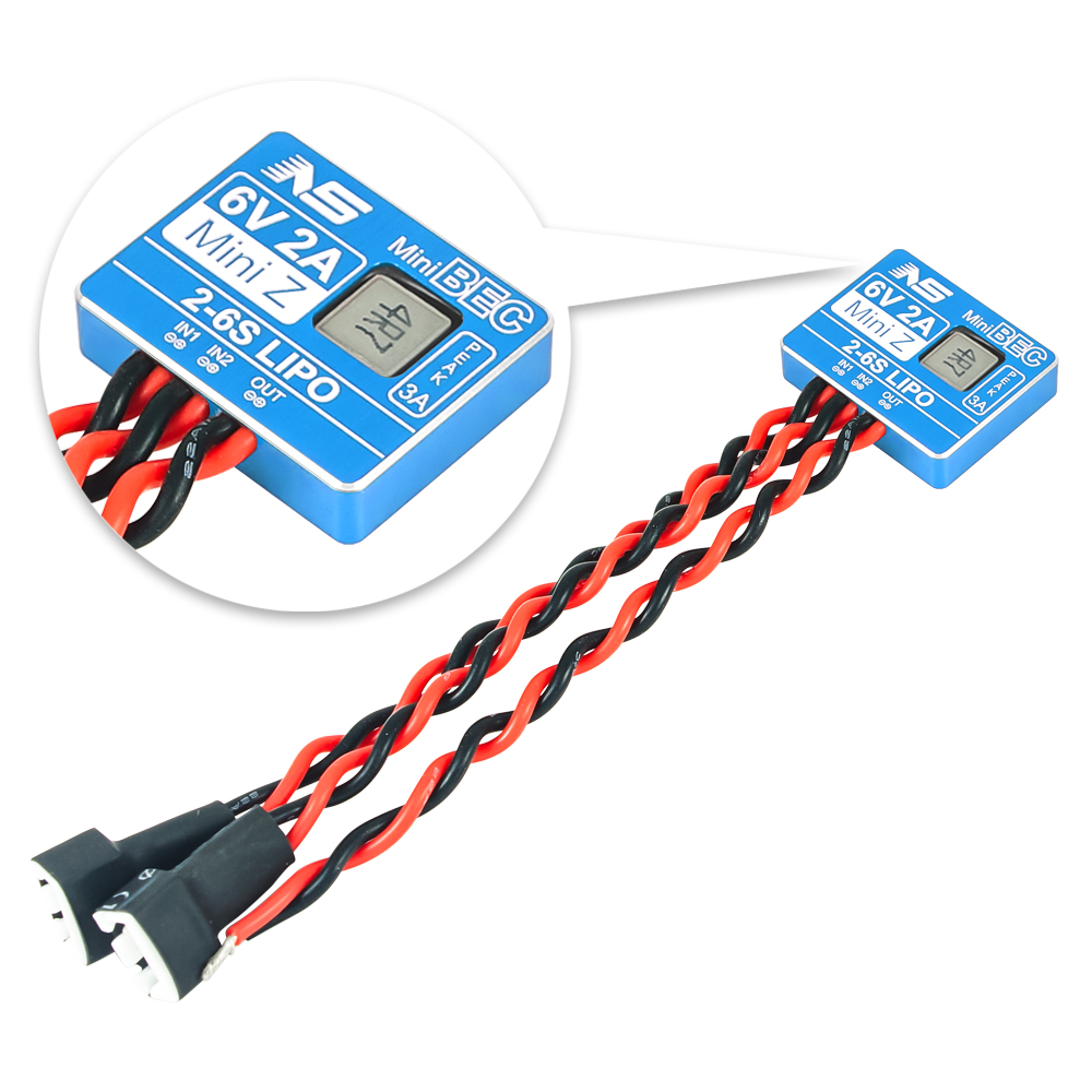 CNC Aluminum Super mini 2-6S Lipo 6V 2A BEC Voltage Regulator (BLUE) - Kyosho Mini-Z