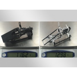 Aluminum/Carbon Fiber Frame (Rotary Servo Mount) (RED) - BLADE 130X