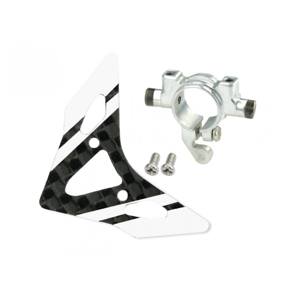 Aluminum Tail Boom Support Mount w/ Fin (W) - BLADE 180 CFX