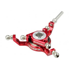 CNC Titanium Tri-Blade Swashplate (RED) (for MH Triple Blade series and Blade Trio 180 CFX stock)