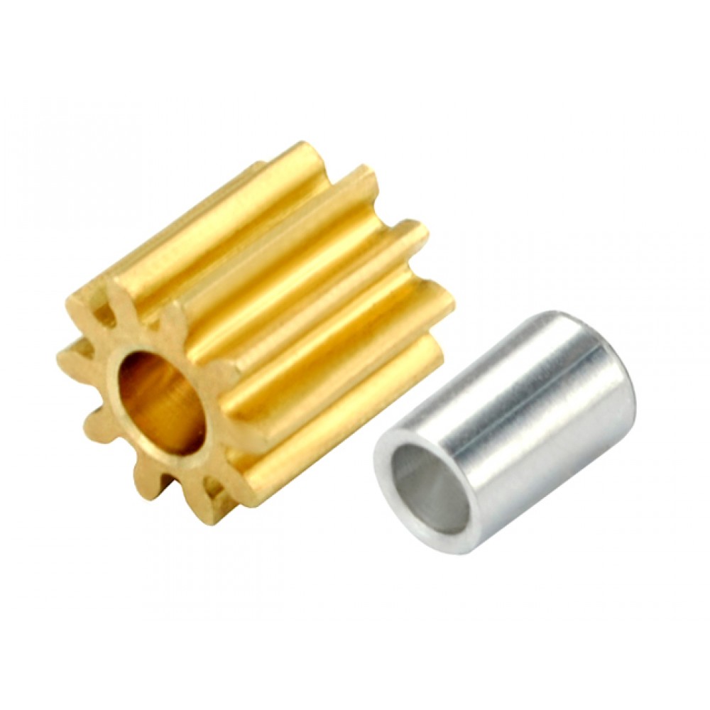CNC Brass Pinion 10T 0.4M 1.98mm Bore w/ Spacer - BLADE 180 CFX / 130S / 150S / Smart