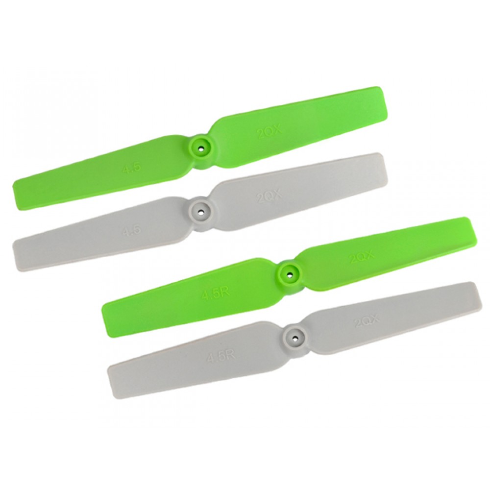 Plastic 3D Propeller 4530 CW/CCW set (GREEN-GRAY) - BLADE 200 QX