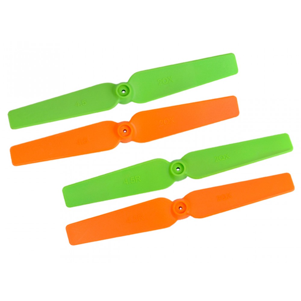Plastic 3D Propeller 4530 CW/CCW set (GREEN-ORANGE) - BLADE 200 QX