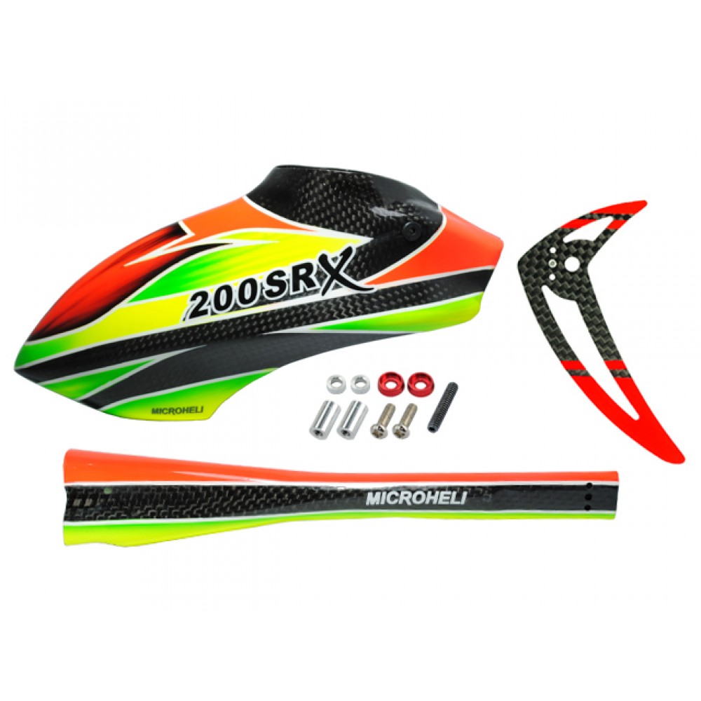 Airbrush Carbon Fiber Red Devil Fuselage set - BLADE 200 SRX Airbrush Carbon Fiber Red Devil Fuselage set - BLADE 200 SRX