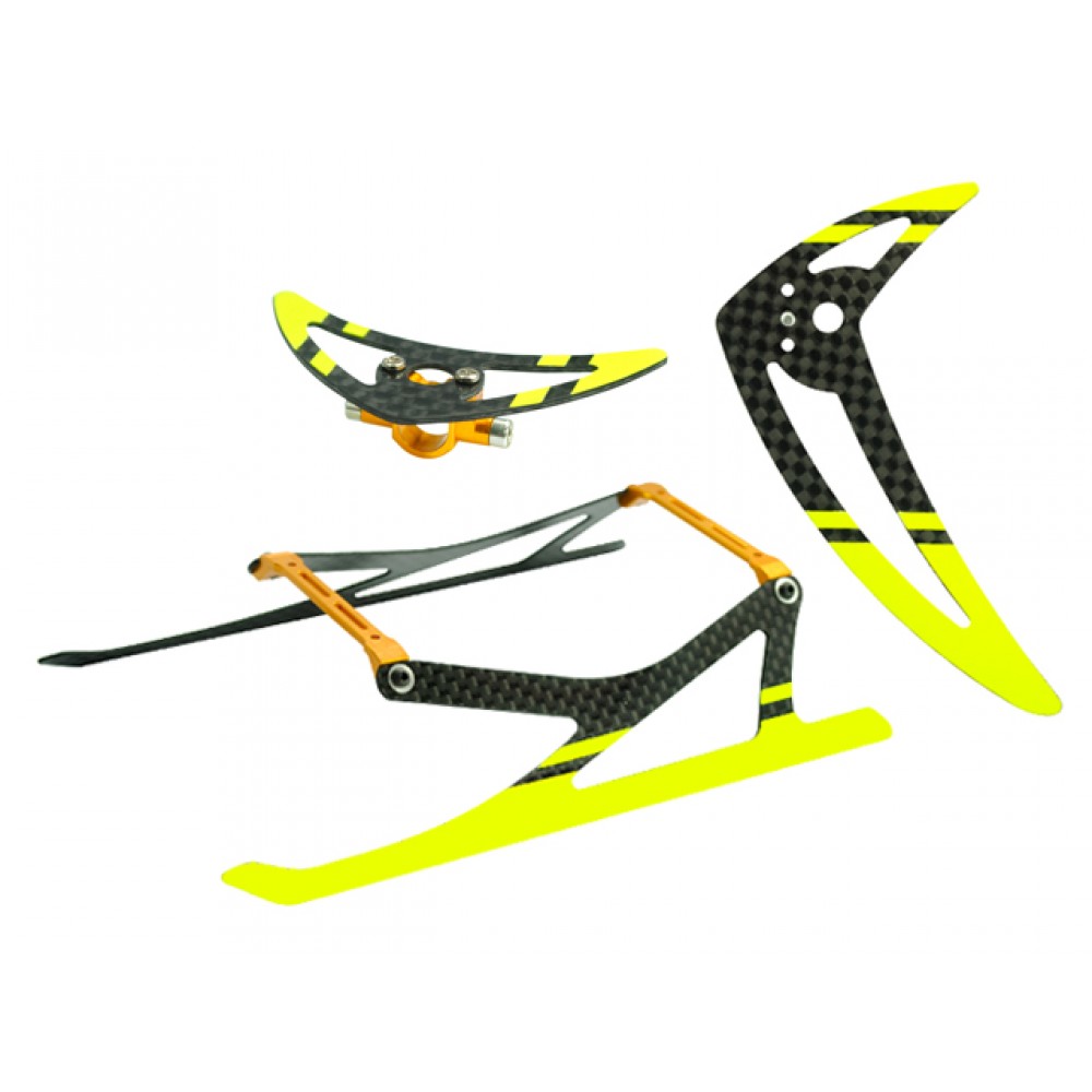 Aluminum/Carbon Fiber Landing Gear w/ Fins (YELLOW) - BLADE 200 SRX Aluminum/Carbon Fiber Landing Gear w/ Fins (YELLOW) - BLADE 200 SRX
