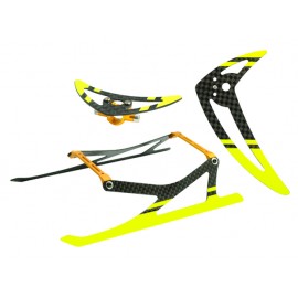 Aluminum/Carbon Fiber Landing Gear w/ Fins (YELLOW) - BLADE 200 SRX