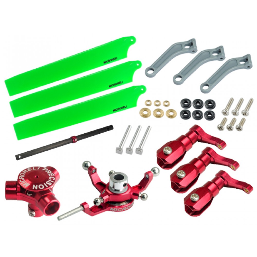 CNC AL/Plastic Triple Green Blade Conversion set (RED) - BLADE 200 SRX/ 200 S CNC AL/Plastic Triple Green Blade Conversion set (RED) - BLADE 200 SRX/ 200 S