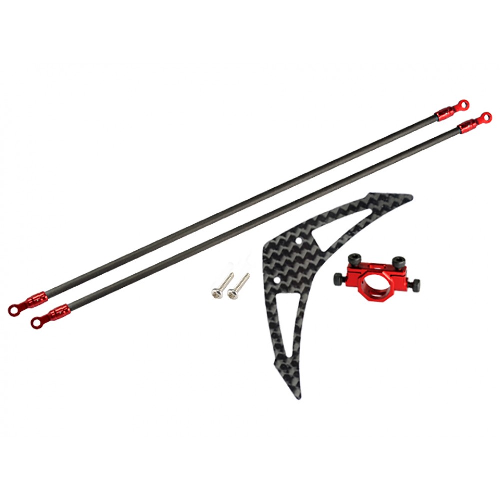 Aluminum/Carbon Fiber Tail Boom Support Mount set (RED) - BLADE 250 CFX / 230S / V2 / Smart