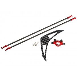 Aluminum/Carbon Fiber Tail Boom Support Mount set (RED) - BLADE 250 CFX / 230S / V2 / Smart