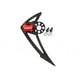 AL/Carbon Fiber Light Weight Tail Motor Mount w/ Fin "F" set (RED) - BLADE 200S / 250 CFX / 230S / V2 / Smart