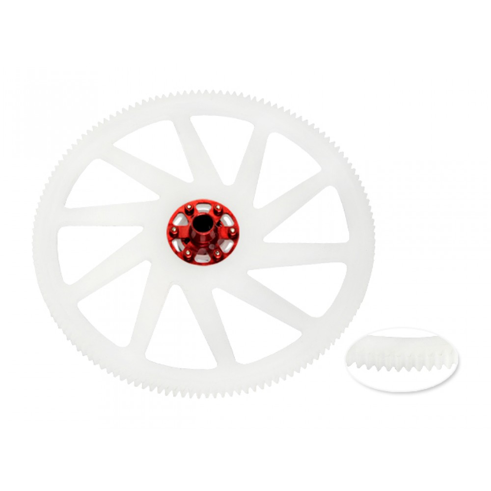 CNC Delrin Main Gear w/ Aluminum Hub set (RED) - BLADE 230 S