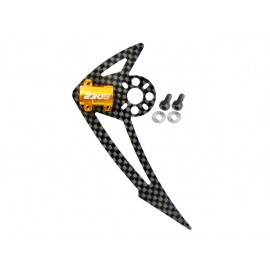 AL/Carbon Fiber Light Weight Tail Motor Mount w/ Fin "F" set (GOLD) - BLADE 200S / 250 CFX / 230S / V2 / Smart