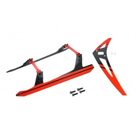 Aluminum/Carbon Fiber Landing Gear w/ Fin (RED) - BLADE 250 CFX
