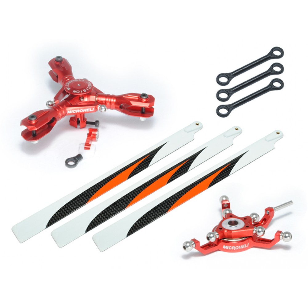 CNC AL/Carbon Fiber Triple Orange Blade Conversion set (RED) - BLADE 250 CFX CNC AL/Carbon Fiber Triple Orange Blade Conversion set (RED) - BLADE 250 CFX