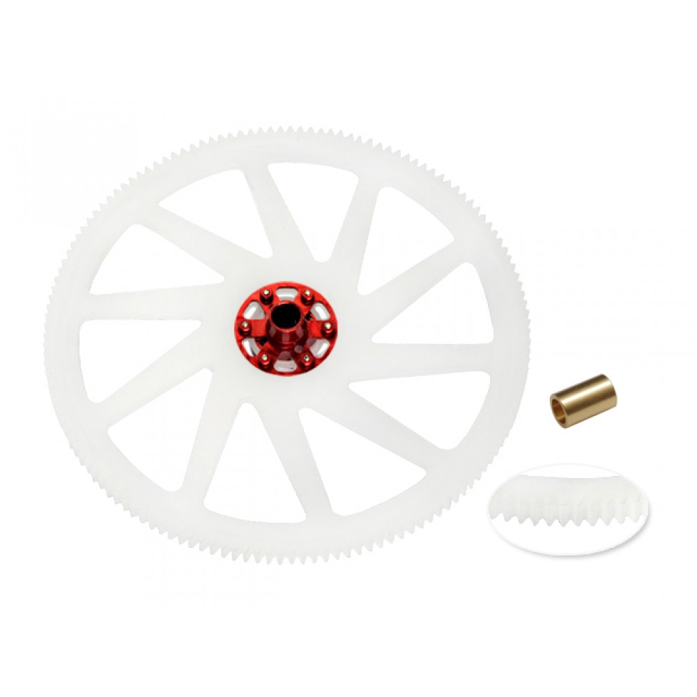 CNC Delrin Main Gear w/ Aluminum Hub set (RED) - BLADE 250 CFX CNC Delrin Main Gear w/ Aluminum Hub set (RED) - BLADE 250 CFX