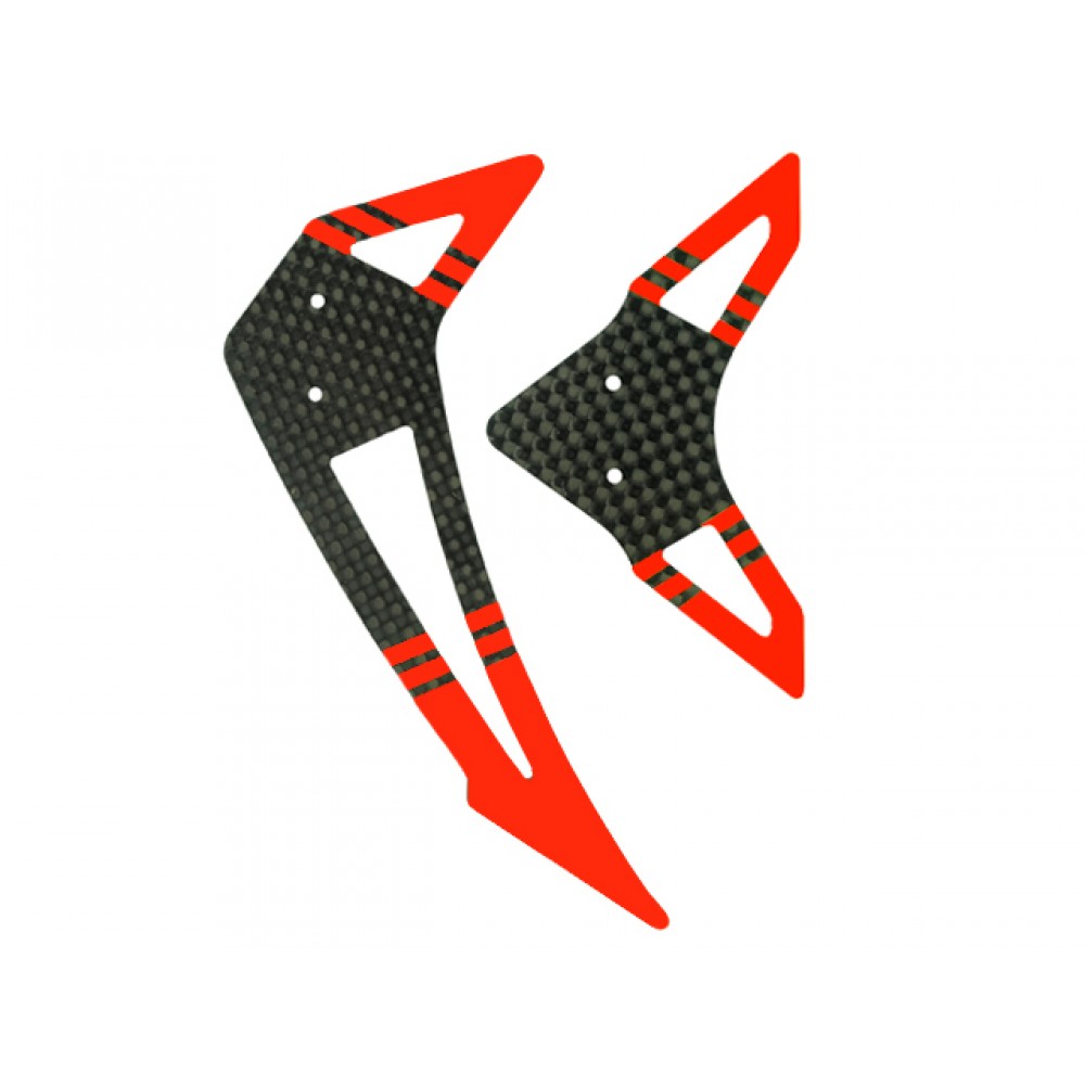 Carbon Fiber Horizontal/Vertical Fin set (RED) - BLADE 300 CFX