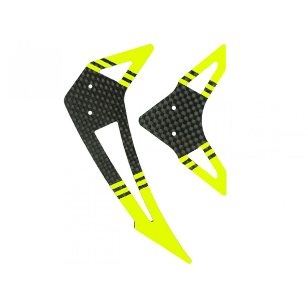 Carbon Fiber Horizontal/Vertical Fin set (YELLOW) - BLADE 300 CFX