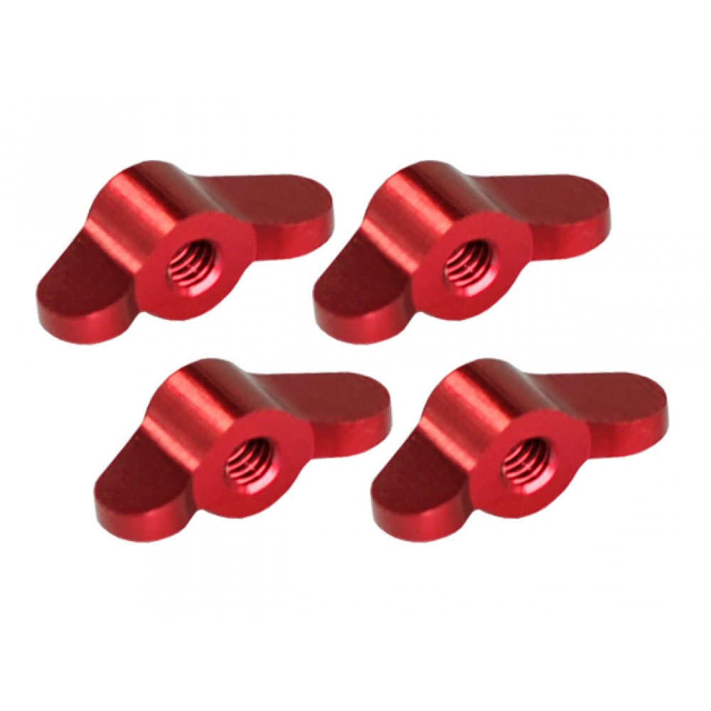 Aluminum Main Frame Wing Nuts (RED) (for MH Frame BLADE 350 QX series)