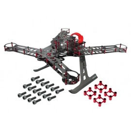 CNC Aluminum/Carbon Fiber Quadcopter Frame Kit (RED) - BLADE 350 QX